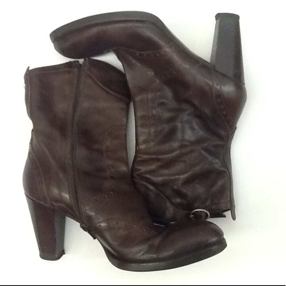 Brown Leather Booties Size 7 US  37 EU